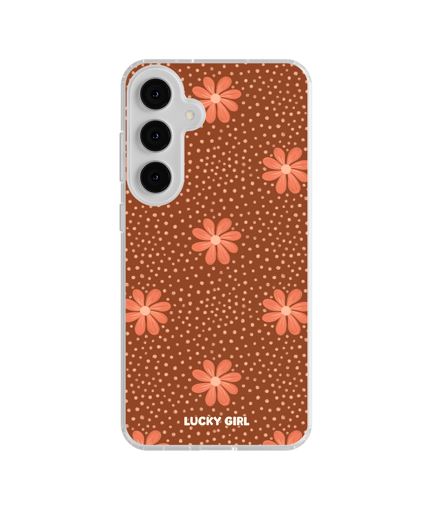 Terracotta Daisy Clear Case Insert Galaxy S24 Plus/S25 Plus
