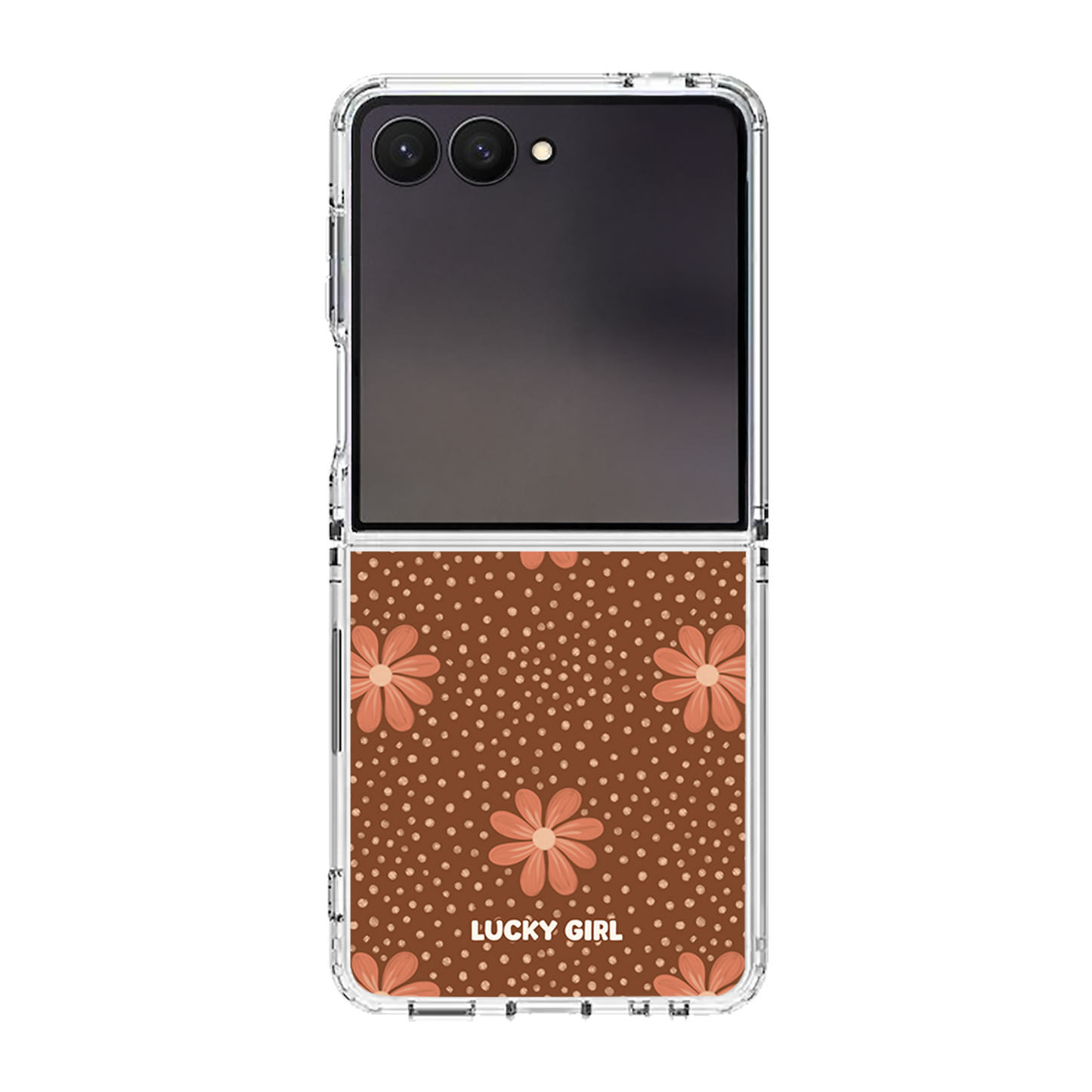 Terracotta Daisy Clear Case Insert Galaxy Z Flip 7