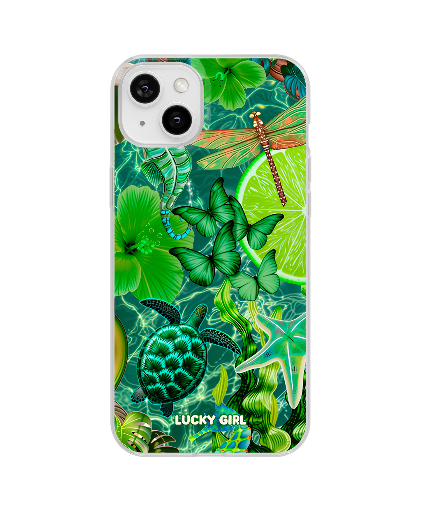 Tropical Jade Clear Case Insert iPhone 14 Plus/15 Plus