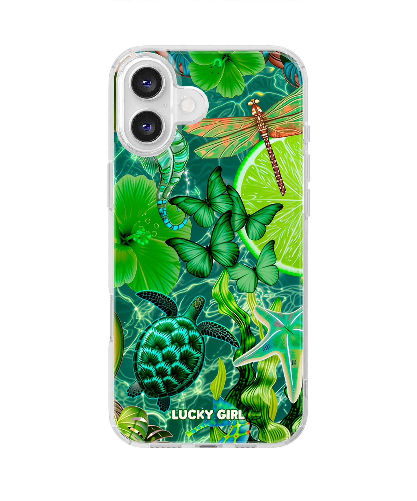 Tropical Jade Clear Case Insert iPhone 16 Plus