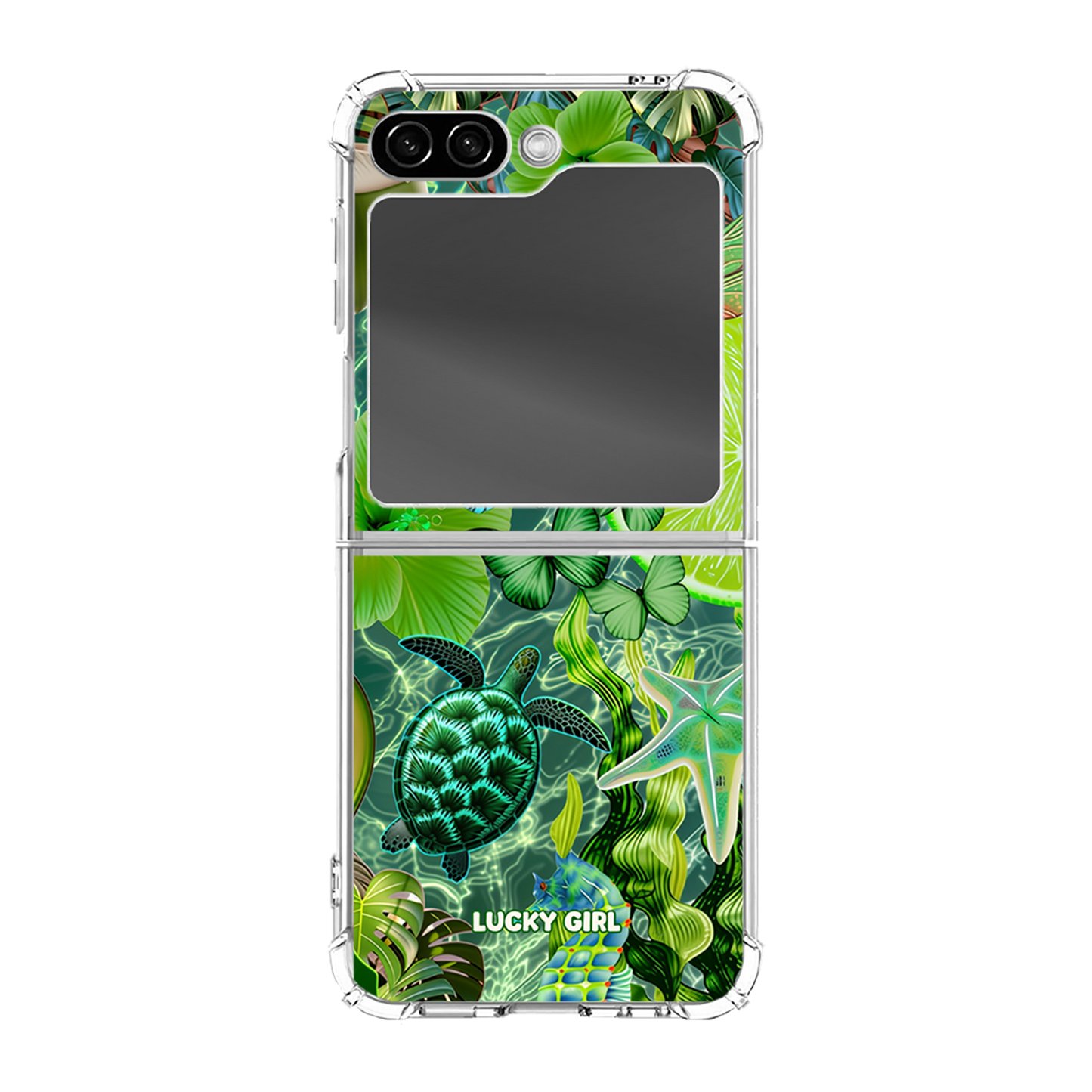 Tropical Jade Clear Case Insert Galaxy Z Flip 6/7 FE