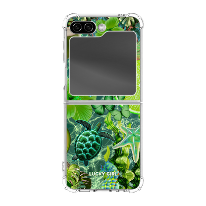 Tropical Jade Clear Case Insert Galaxy Z Flip 6/7 FE