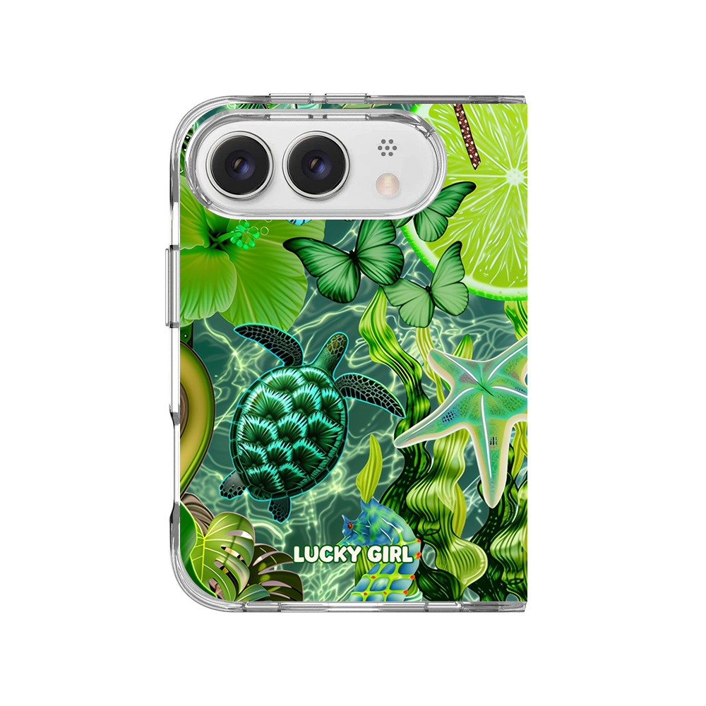 Tropical Jade Clear Case Insert iPhone Duo
