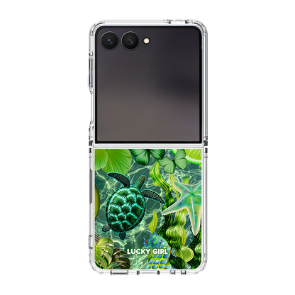 Tropical Jade Clear Case Insert Galaxy Z Flip 7