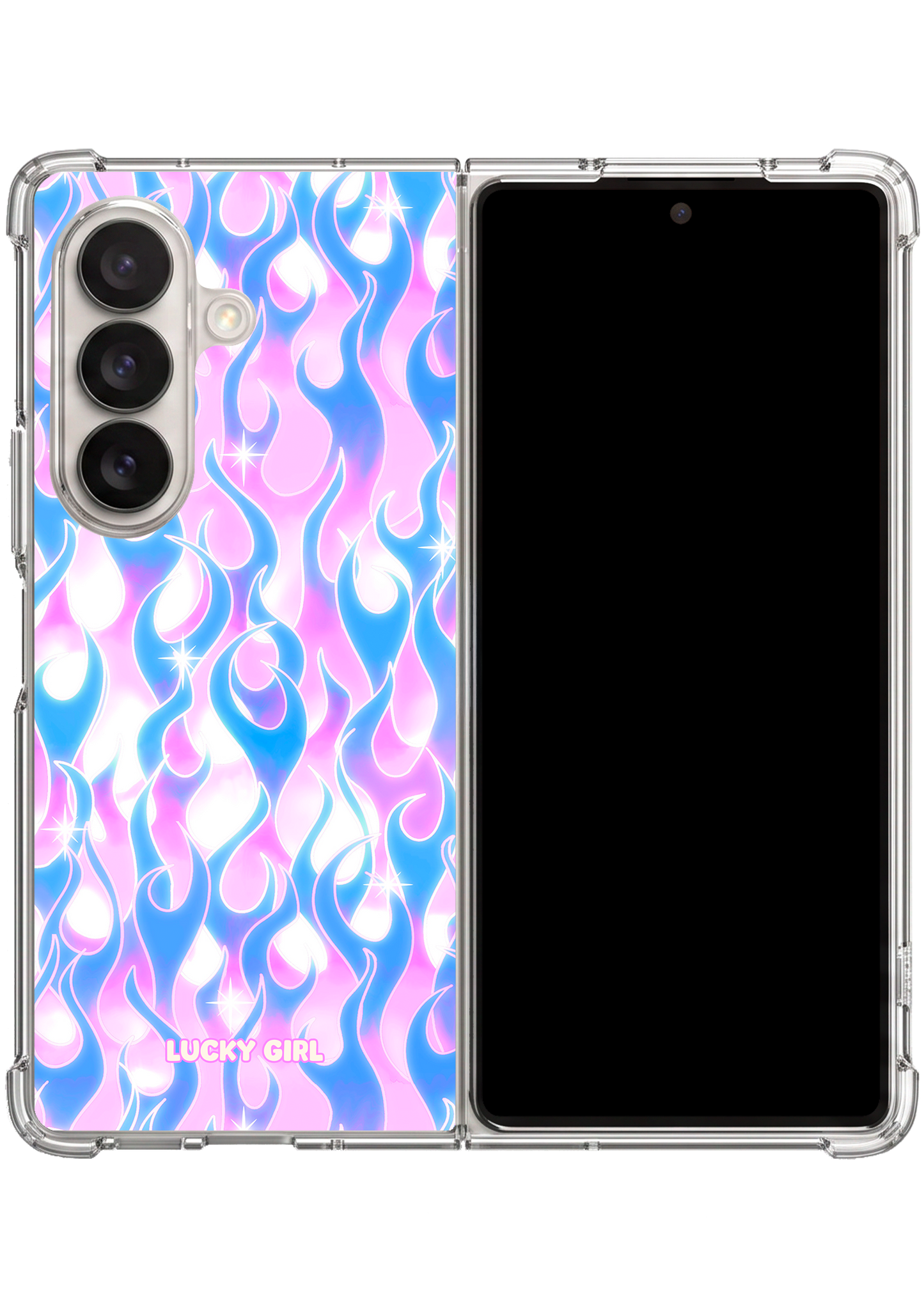 Ultraviolet Flames Clear Case Insert Galaxy Z Fold 7