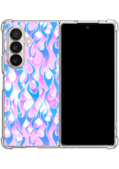 Ultraviolet Flames Clear Case Insert Galaxy Z Fold 7