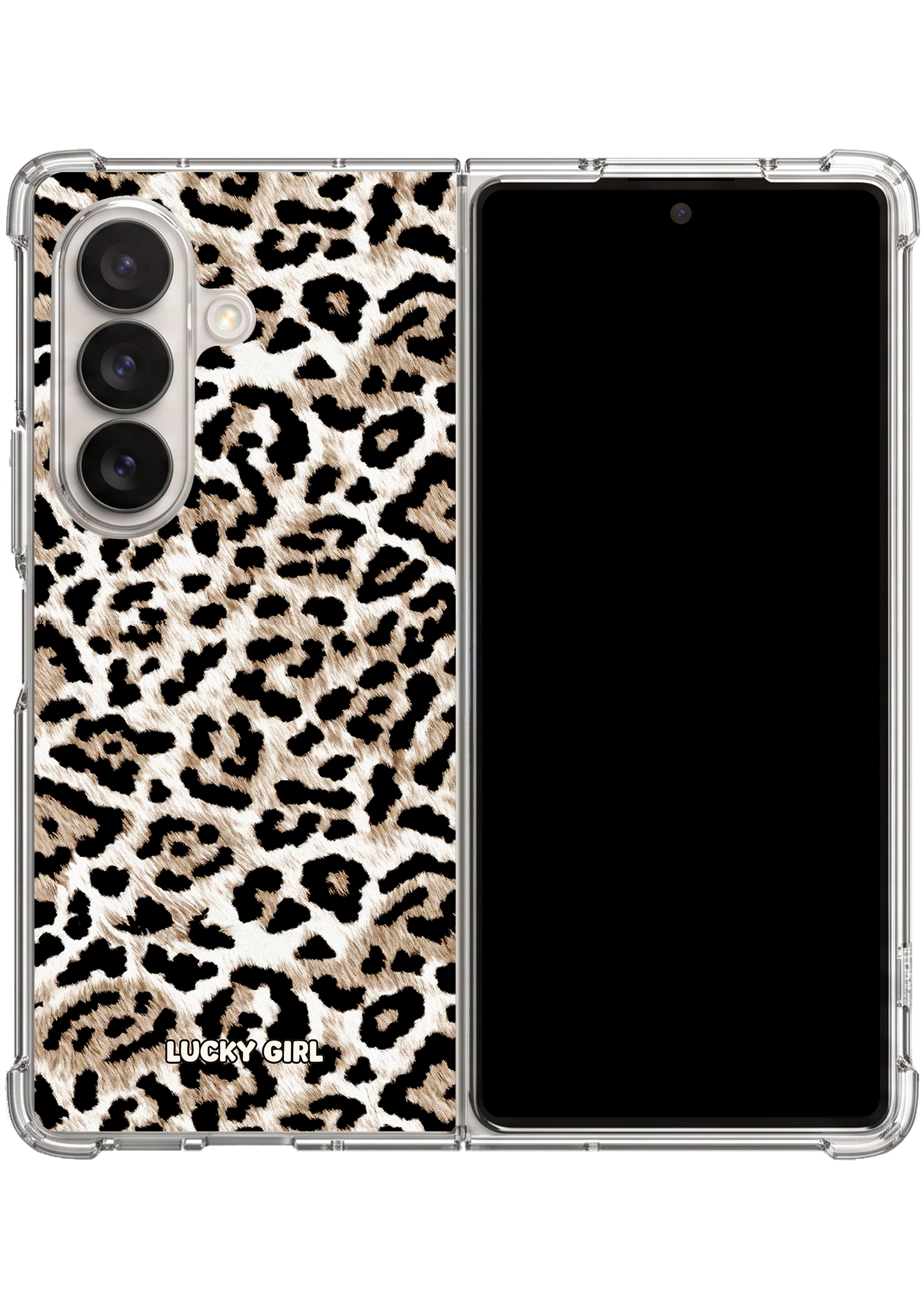 Wild Leopard Clear Case Insert Galaxy Z Fold 7