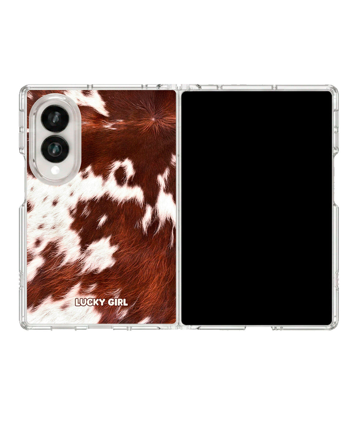 Brown Cowhide Clear Case Insert Galaxy Z Fold 8 (wide)
