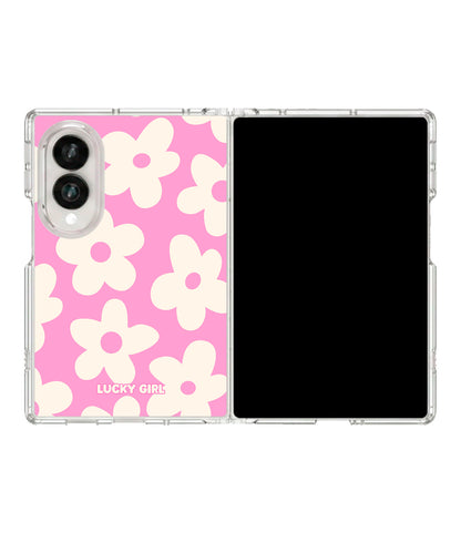 Bubblegum Big Blooms Clear Case Insert Galaxy Z Fold 8 (wide)