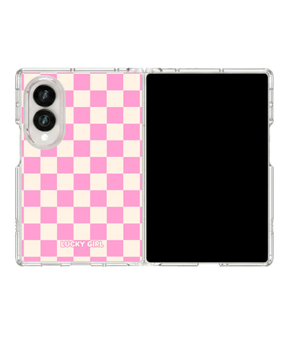 Bubblegum Checkers II Clear Case Insert Galaxy Z Fold 8 (wide)