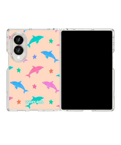 Dolphin Dive Clear Case Insert Galaxy Z Fold 8 (wide)