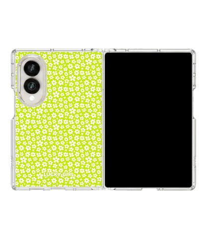 Electric Lime Little Blooms Clear Case Insert Galaxy Z Fold 8 (wide)