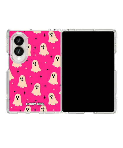 Hot Pink Haunt Clear Case Insert Galaxy Z Fold 8 (wide)