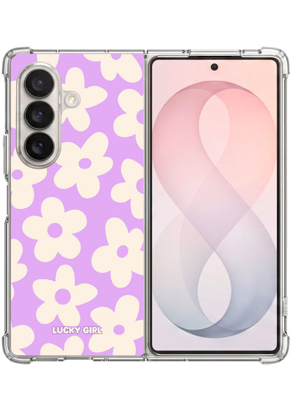 Lavender Big Blooms Clear Case Insert Galaxy Z Fold 7 / 8 Ultra