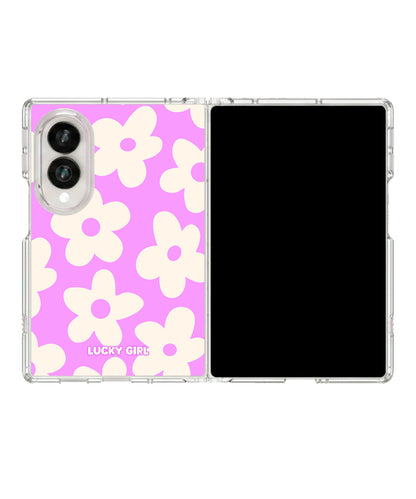 Lavender Big Blooms Clear Case Insert Galaxy Z Fold 8 (wide)