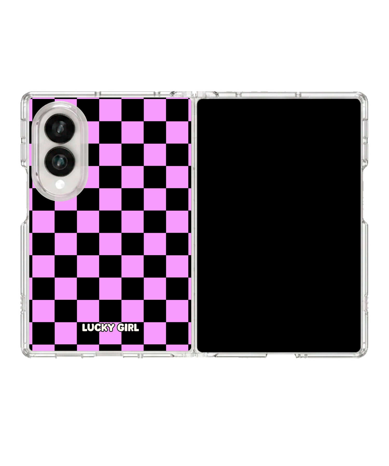 Lavender Checkers Clear Case Insert Galaxy Z Fold 8 (wide)