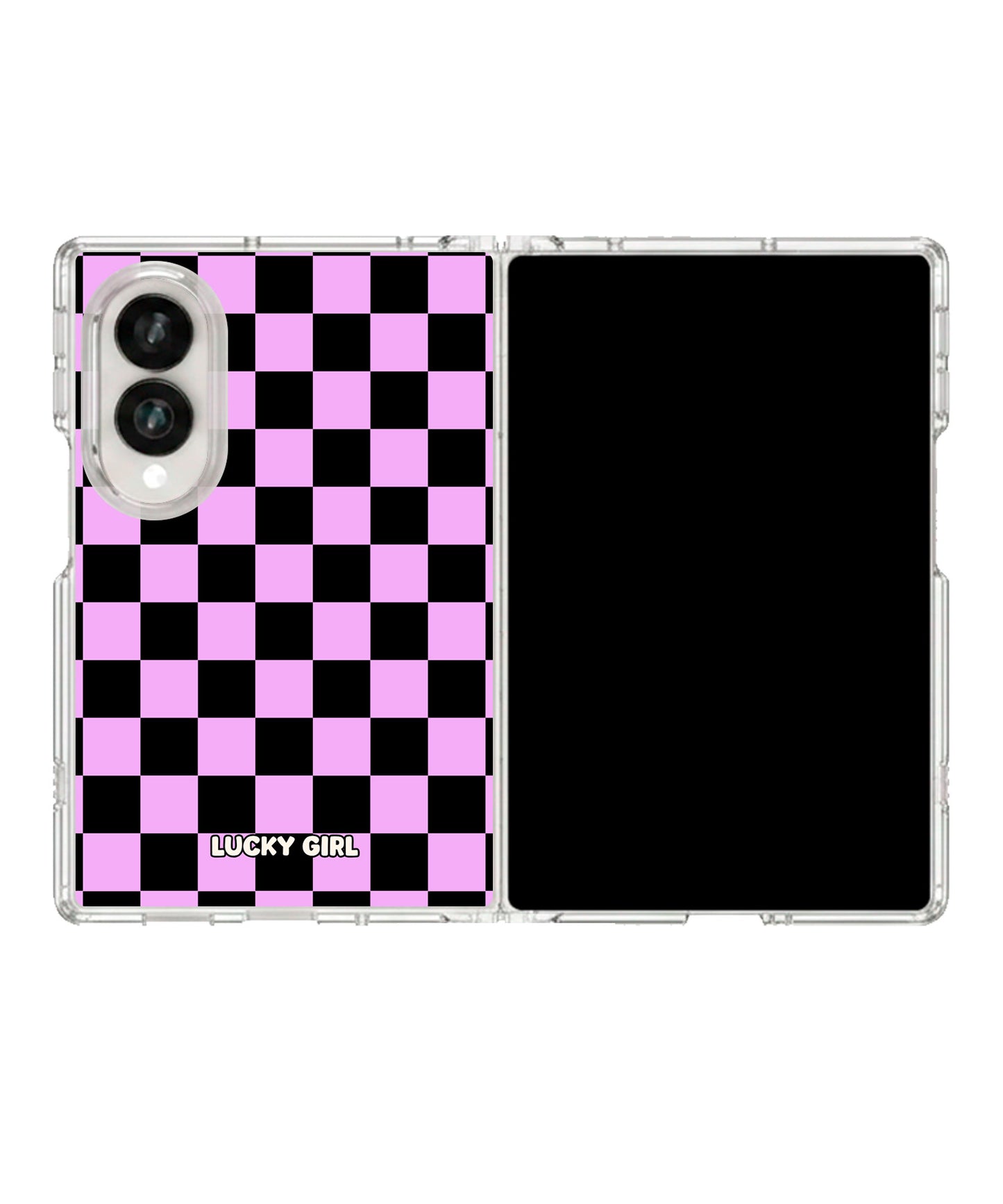 Lavender Checkers Clear Case Insert Galaxy Z Fold 8 (wide)