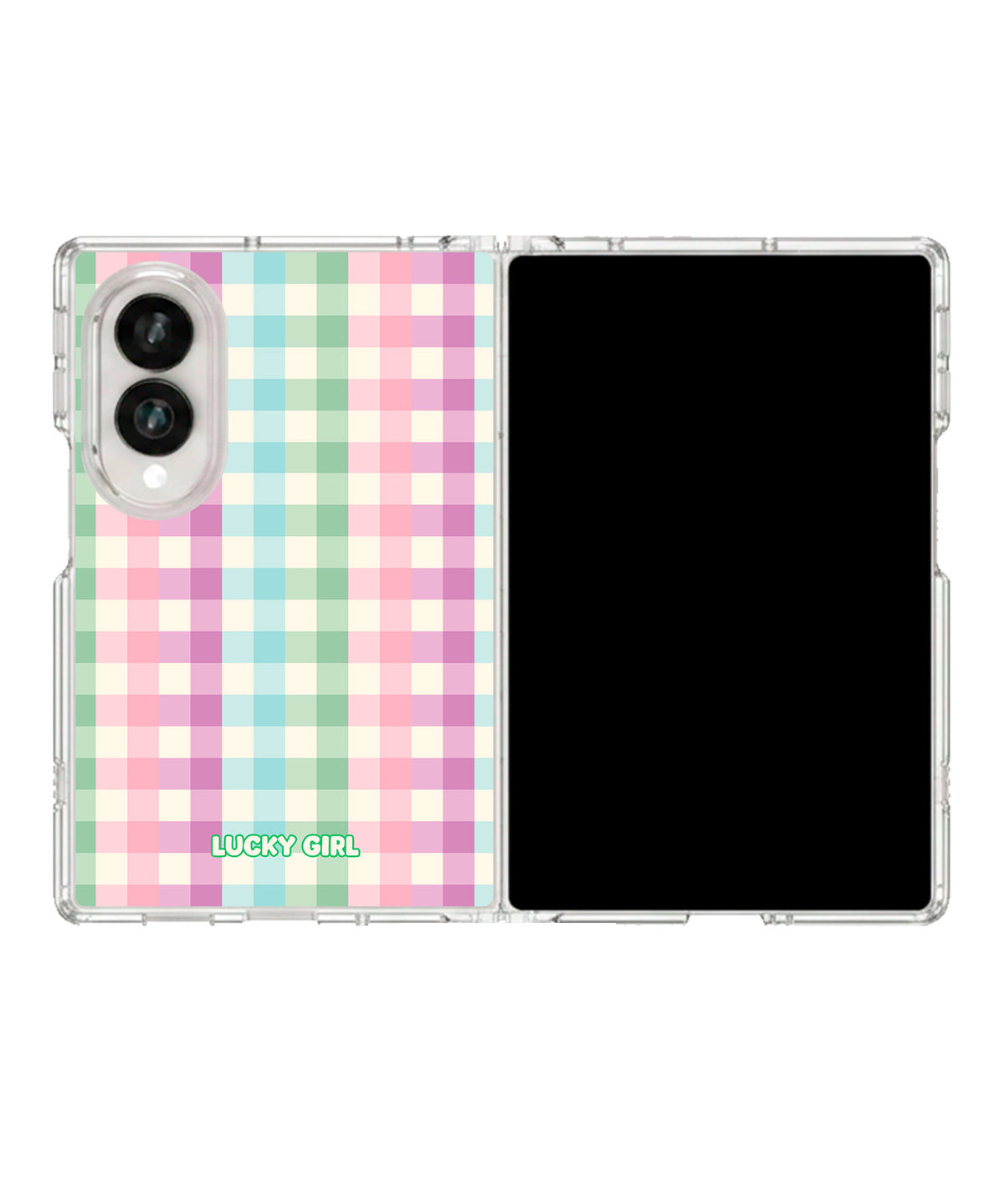 Pastel Gingham Clear Case Insert Galaxy Z Fold 8 (wide)