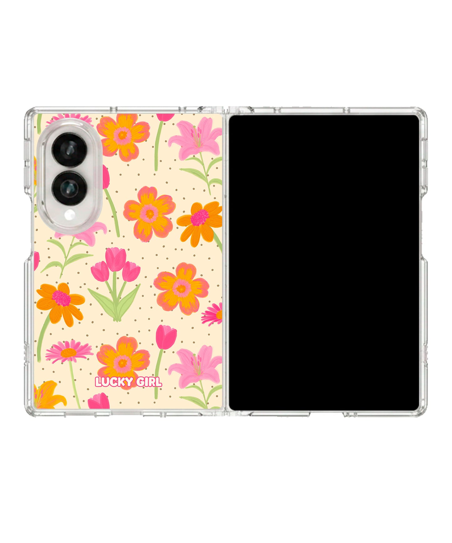 Polka Petals Clear Case Insert Galaxy Z Fold 8 (wide)
