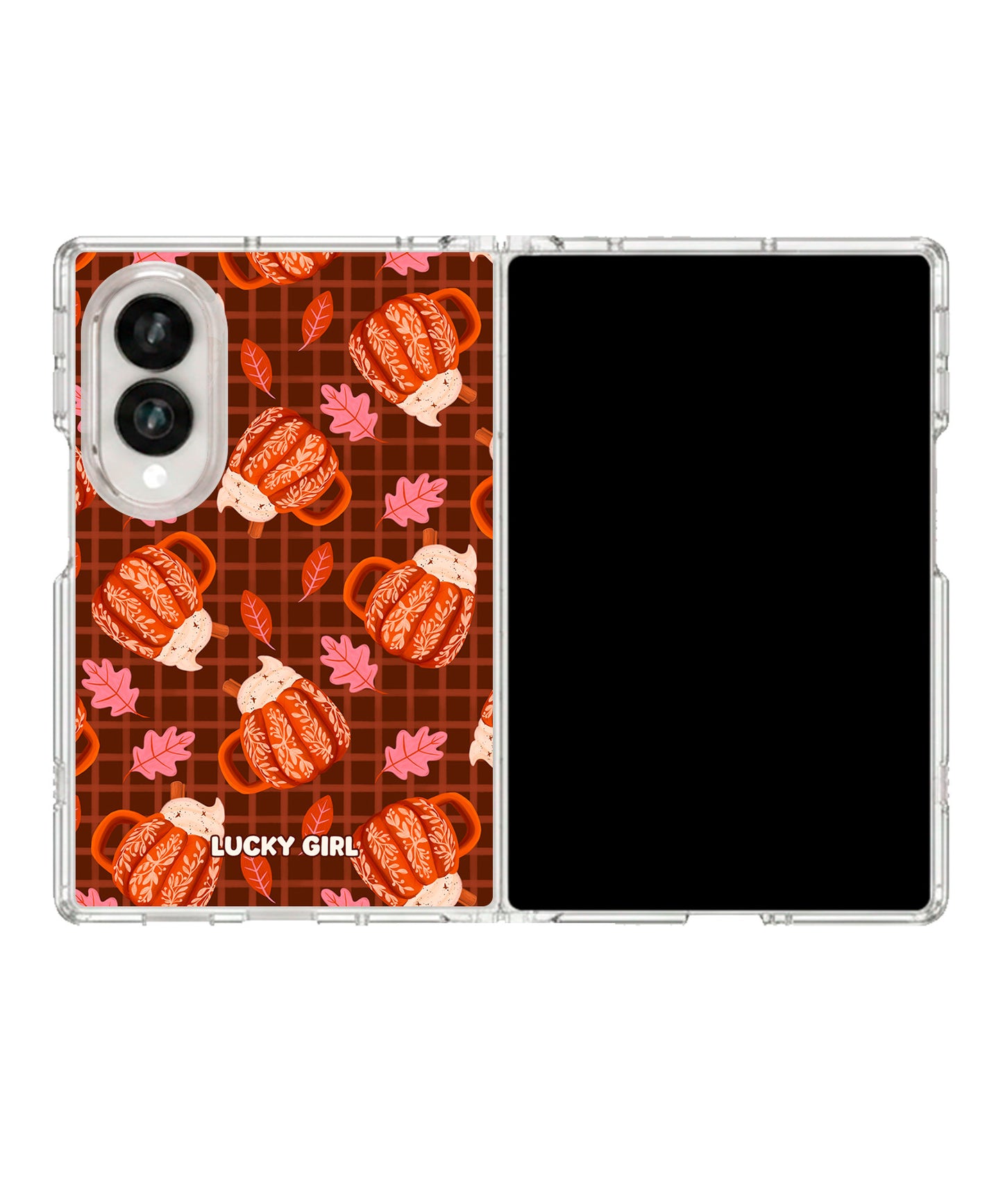 Pumpkin Spice Clear Case Insert Galaxy Z Fold 8 (wide)