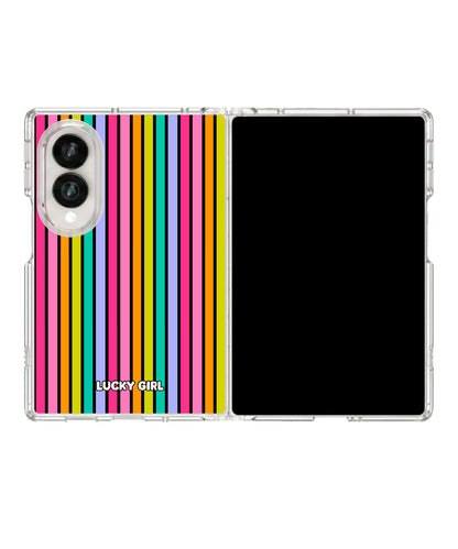 Rainbow Stripes Clear Case Insert Galaxy Z Fold 8 (wide)