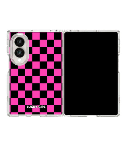 Raspberry Checkers Clear Case Insert Galaxy Z Fold 8 (wide)