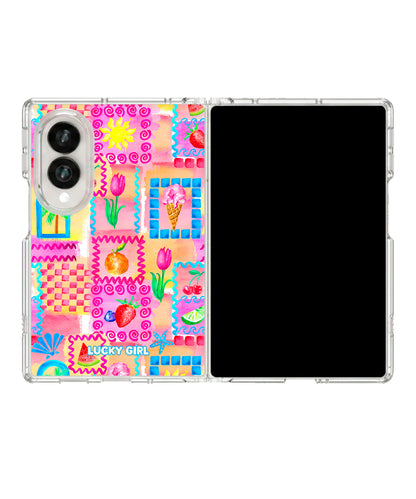Summer Scrapbook Clear Case Insert Galaxy Z Fold 8 (wide)