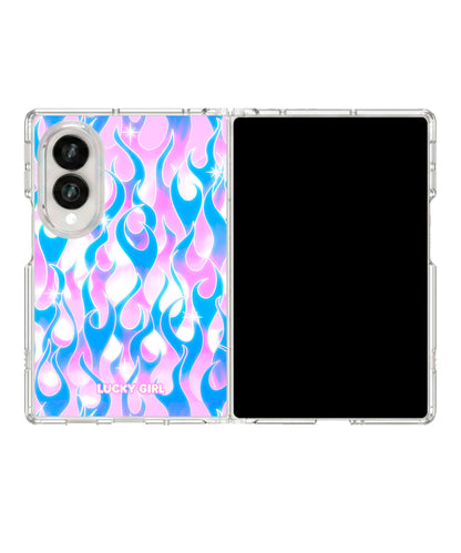 Ultraviolet Flames Clear Case Insert Galaxy Z Fold 8 (wide)
