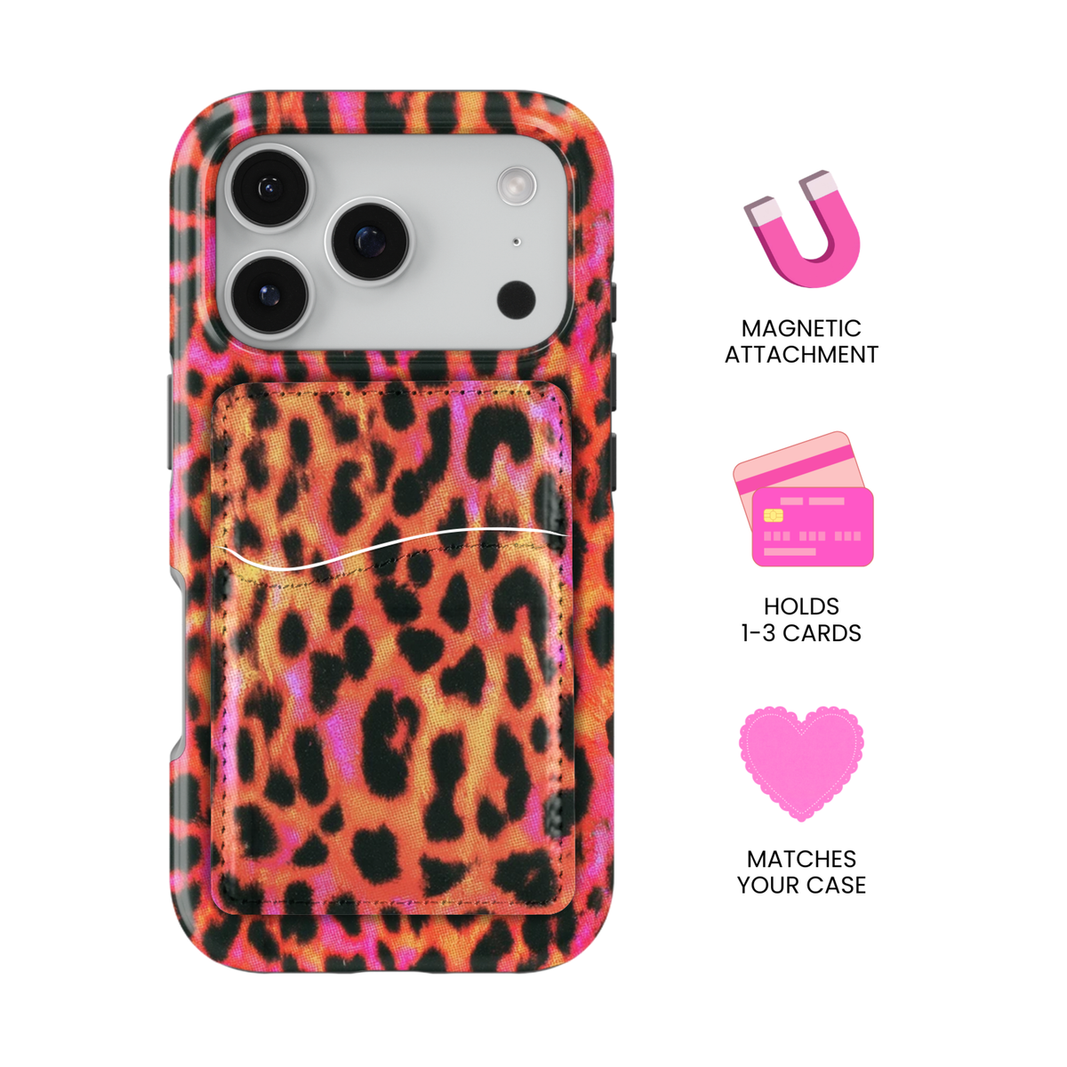 Lava Leopard MagSafe Card Holder