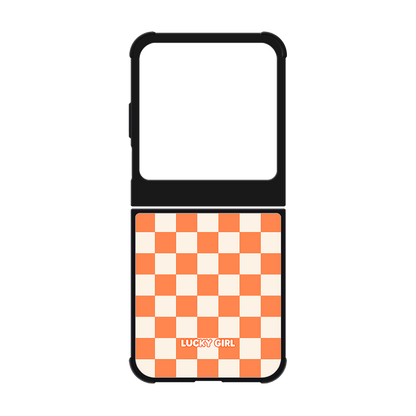 Tangerine Checkers II Phone Case