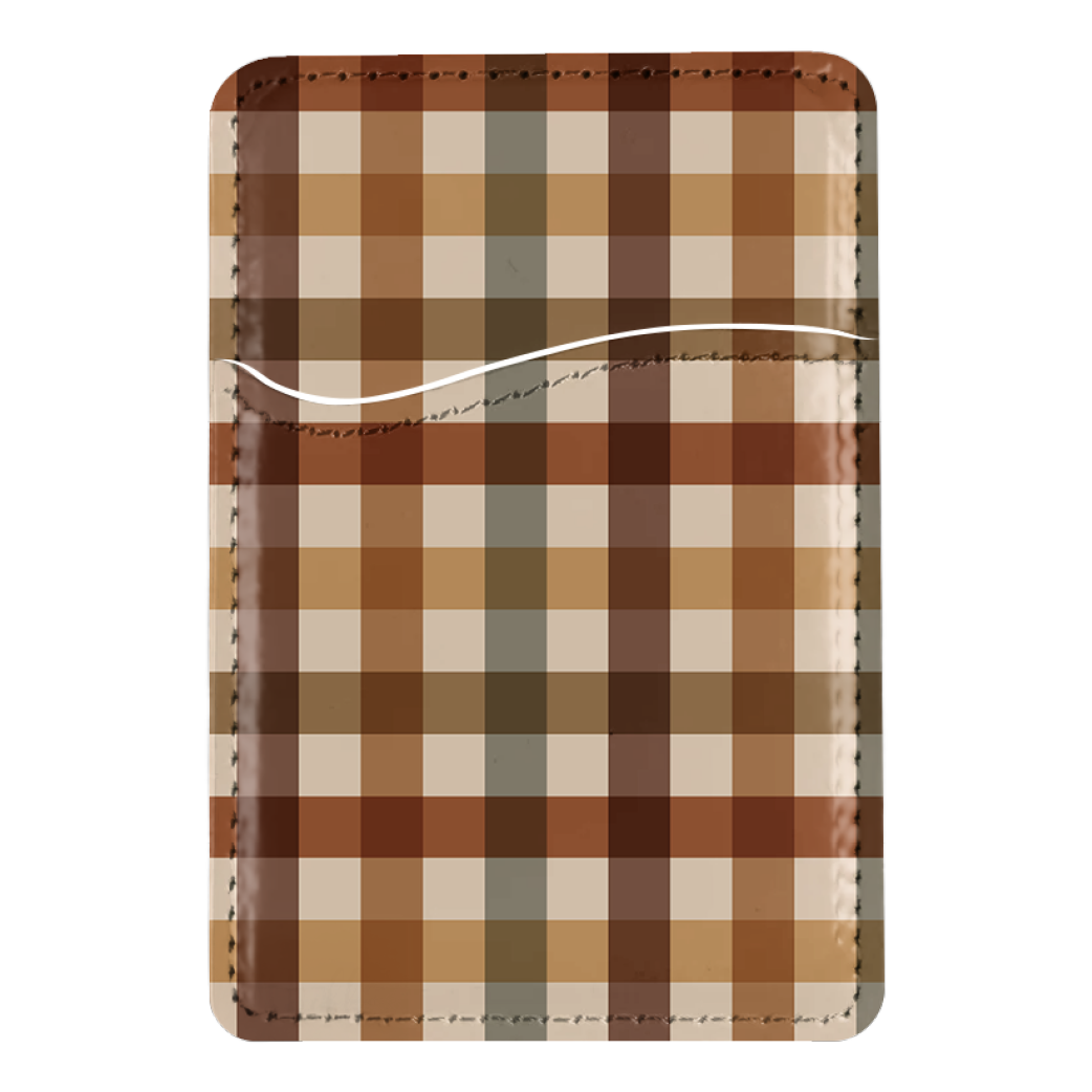 Pecan Gingham MagSafe Card Holder