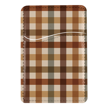 Pecan Gingham MagSafe Card Holder