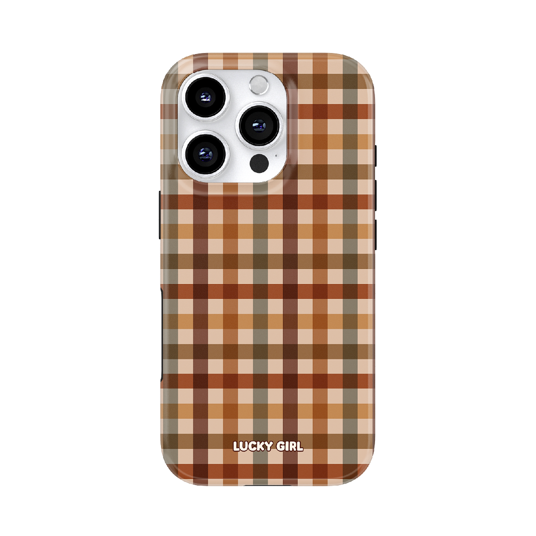 Pecan Gingham Phone Case iPhone 17 / Yes