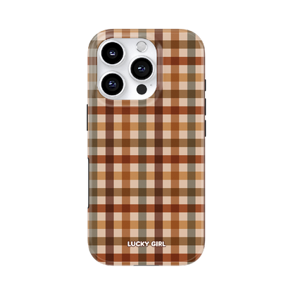Pecan Gingham Phone Case iPhone 17 / Yes