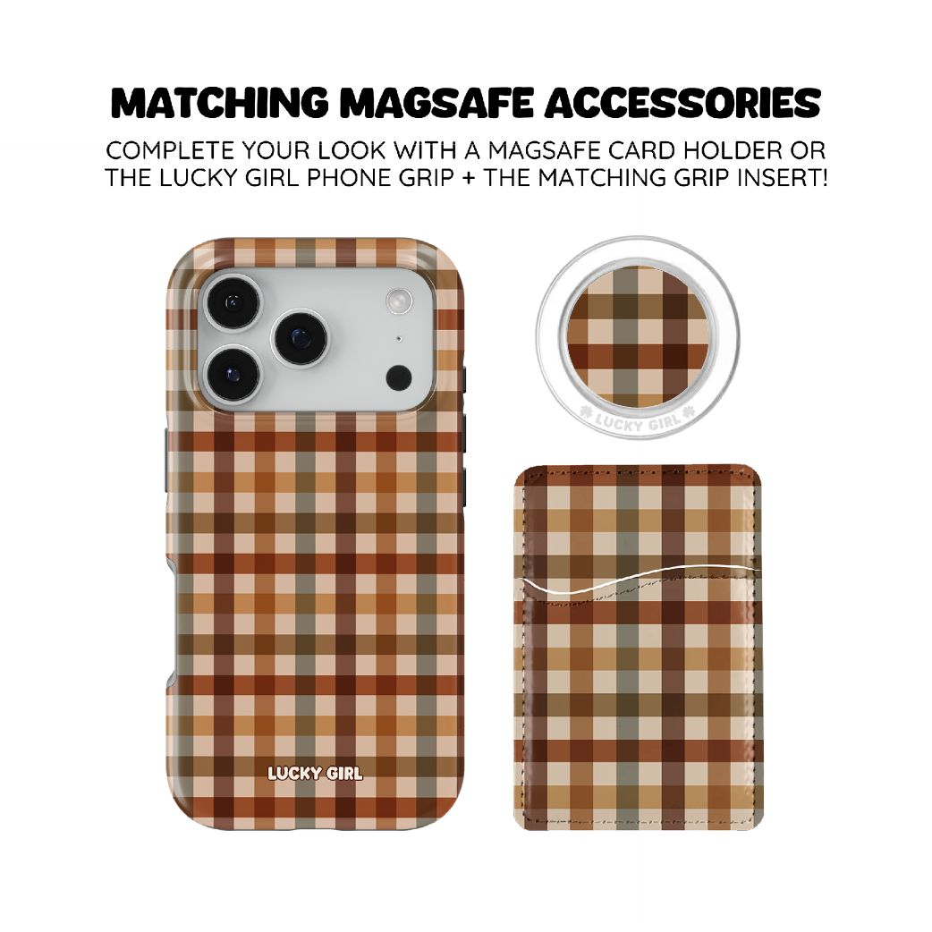 Pecan Gingham Phone Case iPhone 17 / Yes