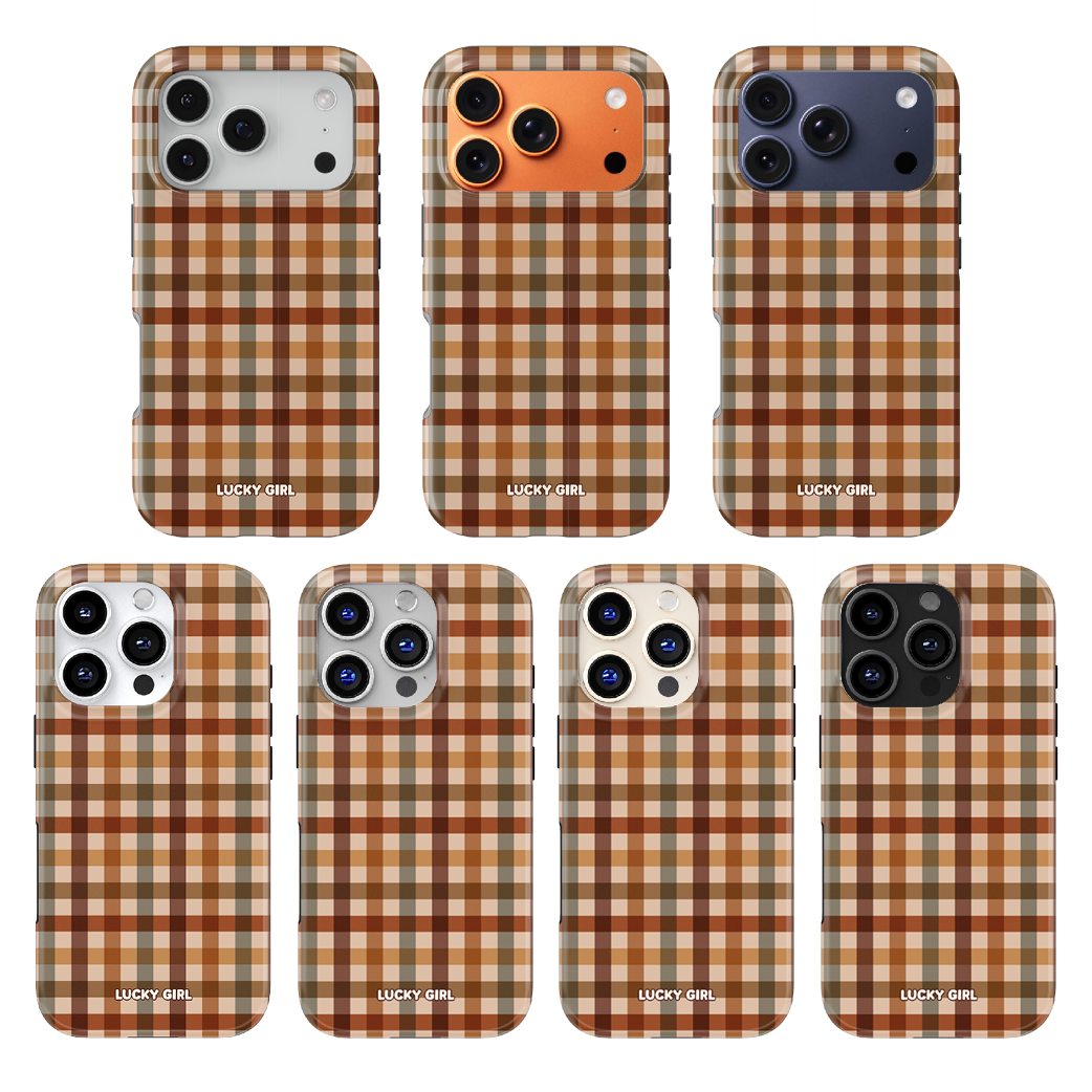 Pecan Gingham Phone Case iPhone 17 / Yes