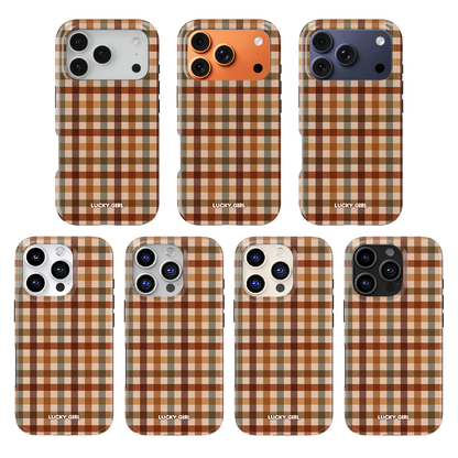 Pecan Gingham Phone Case iPhone 17 / Yes