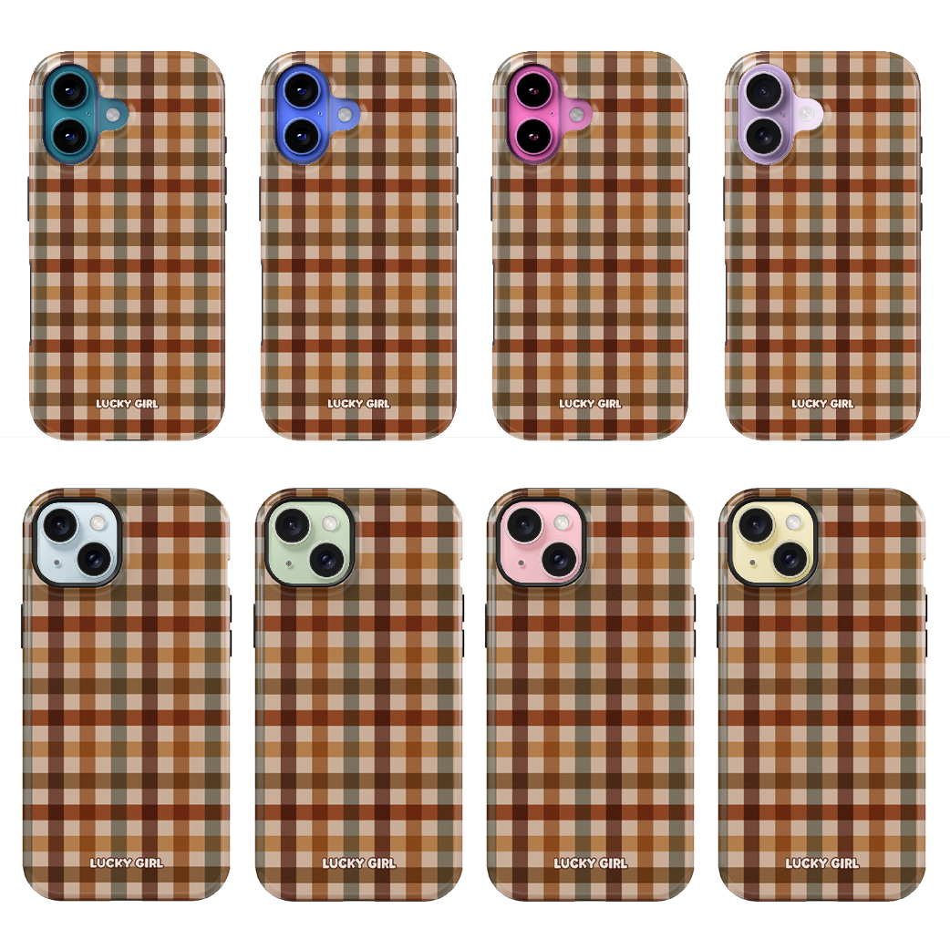 Pecan Gingham Phone Case iPhone 17 / Yes
