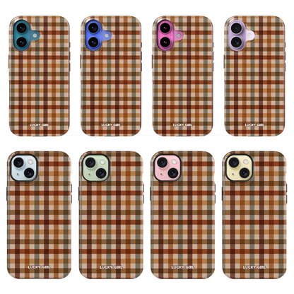 Pecan Gingham Phone Case iPhone 17 / Yes
