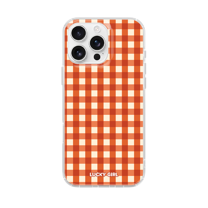 Pumpkin Gingham Clear Case Insert iPhone 17