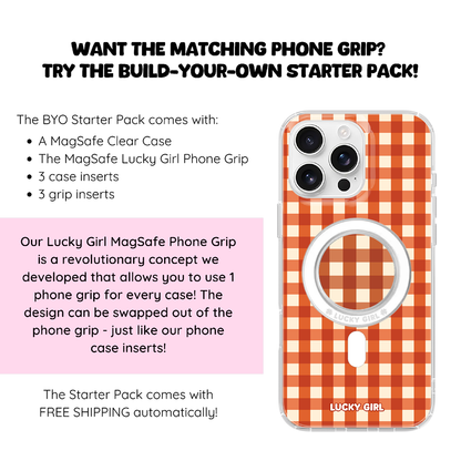 Pumpkin Gingham Clear Case Insert iPhone 17