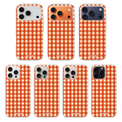 Pumpkin Gingham Clear Case Insert iPhone 17