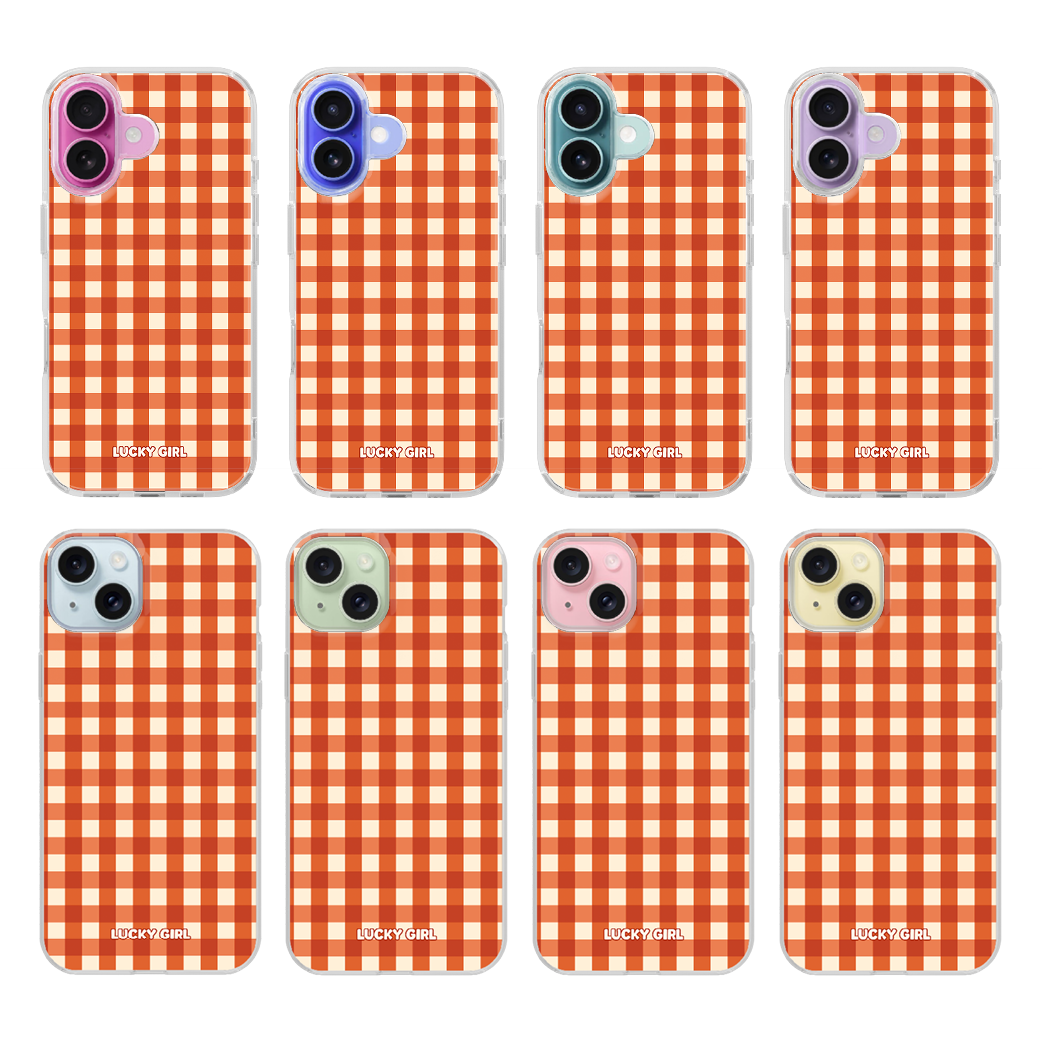 Pumpkin Gingham Clear Case Insert iPhone 17