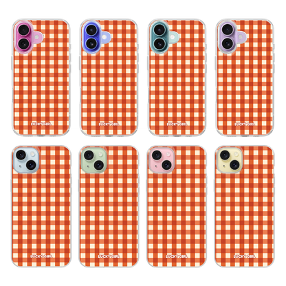 Pumpkin Gingham Clear Case Insert iPhone 17