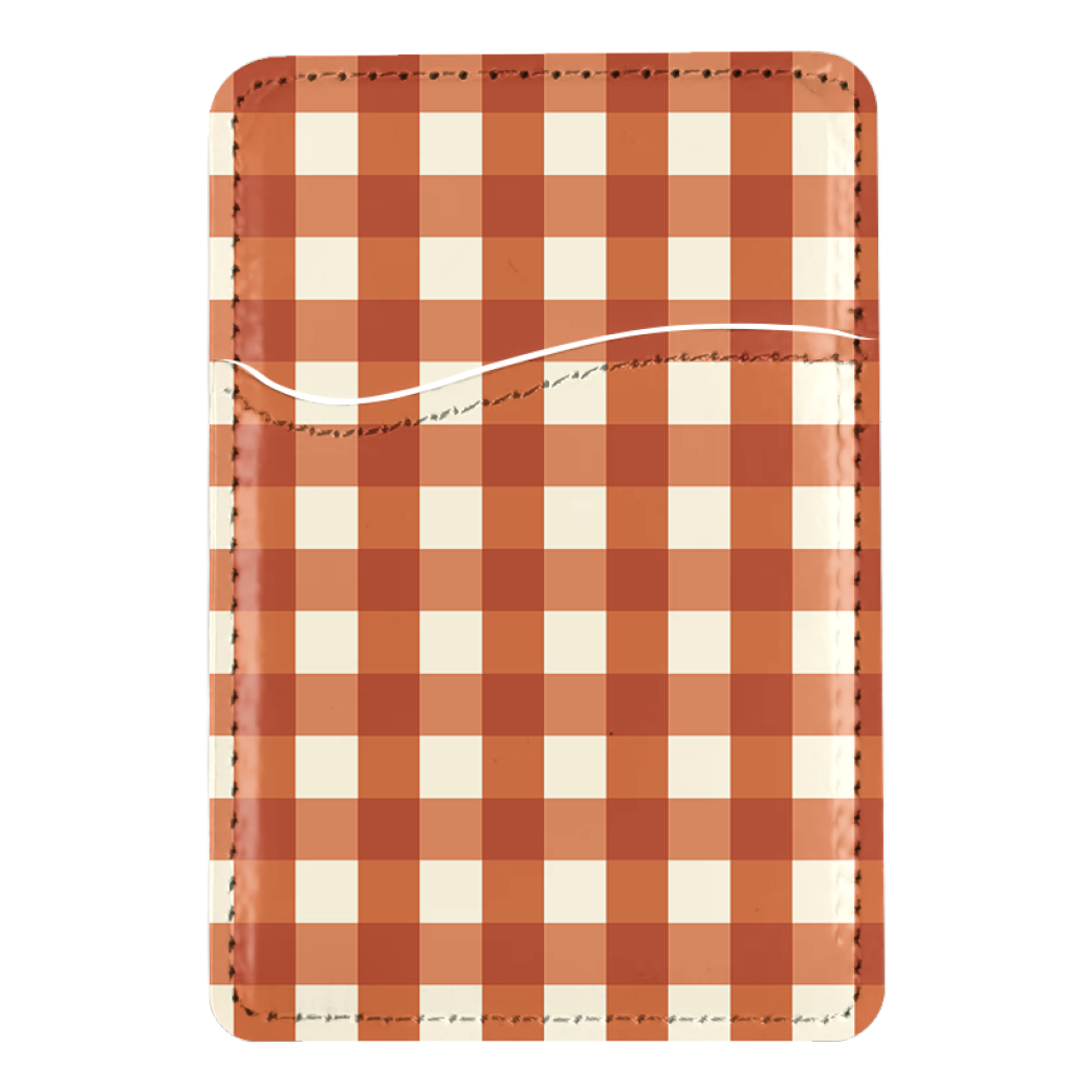 Pumpkin Gingham MagSafe Card Holder
