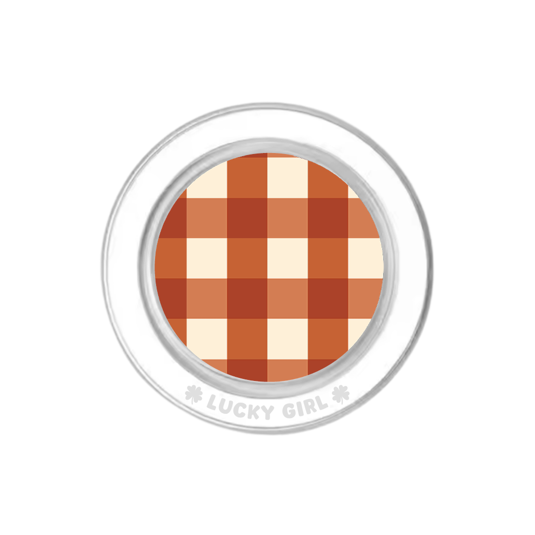 Pumpkin Gingham Phone Grip Insert Standard