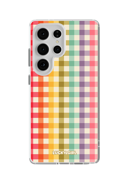 Rainbow Gingham Clear Case Insert
