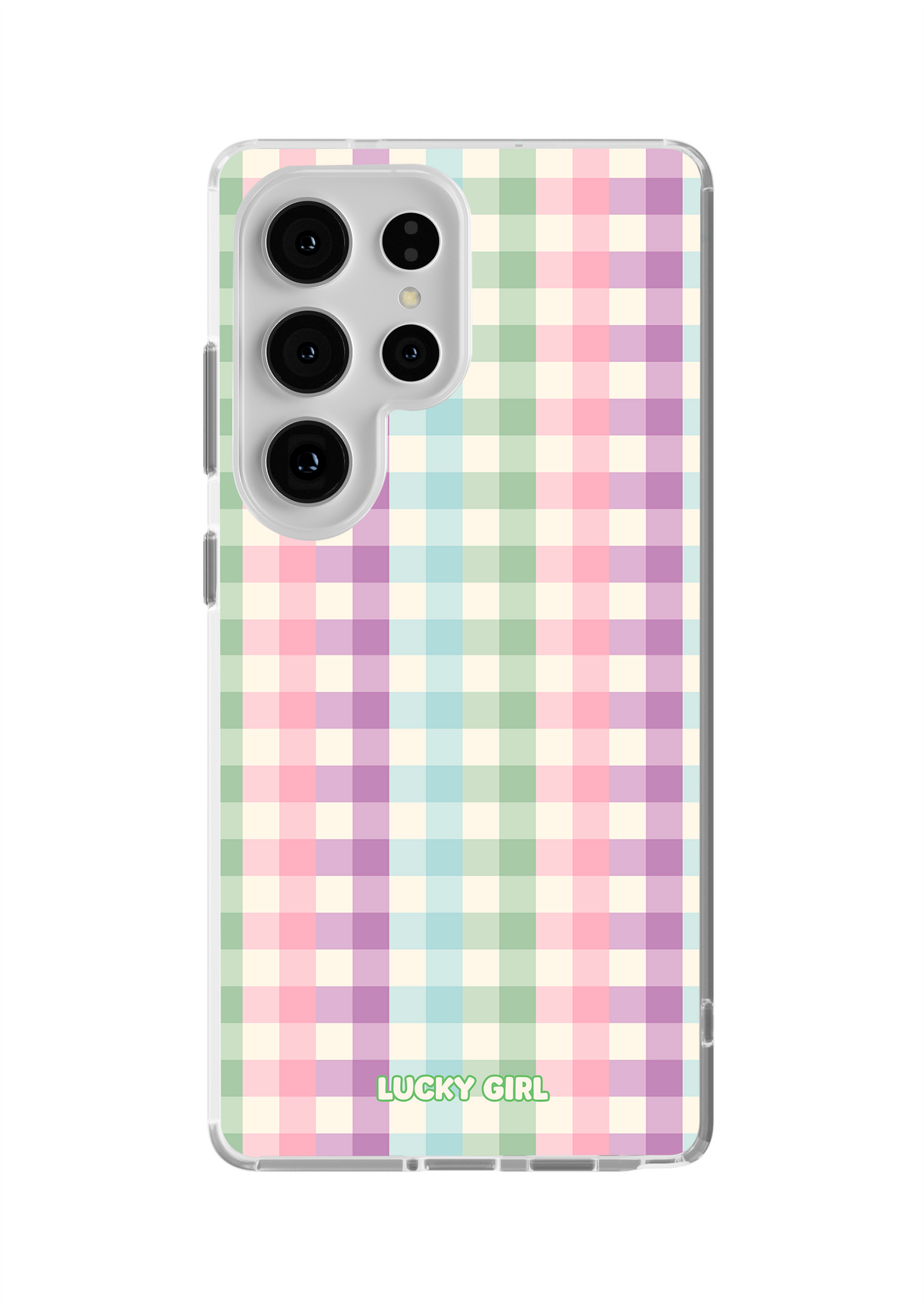 Pastel Gingham Clear Case Insert