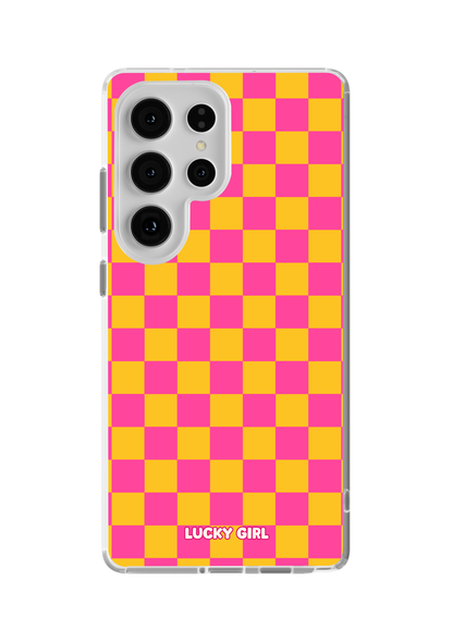 Pink Lemonade Checkers Clear Case Insert
