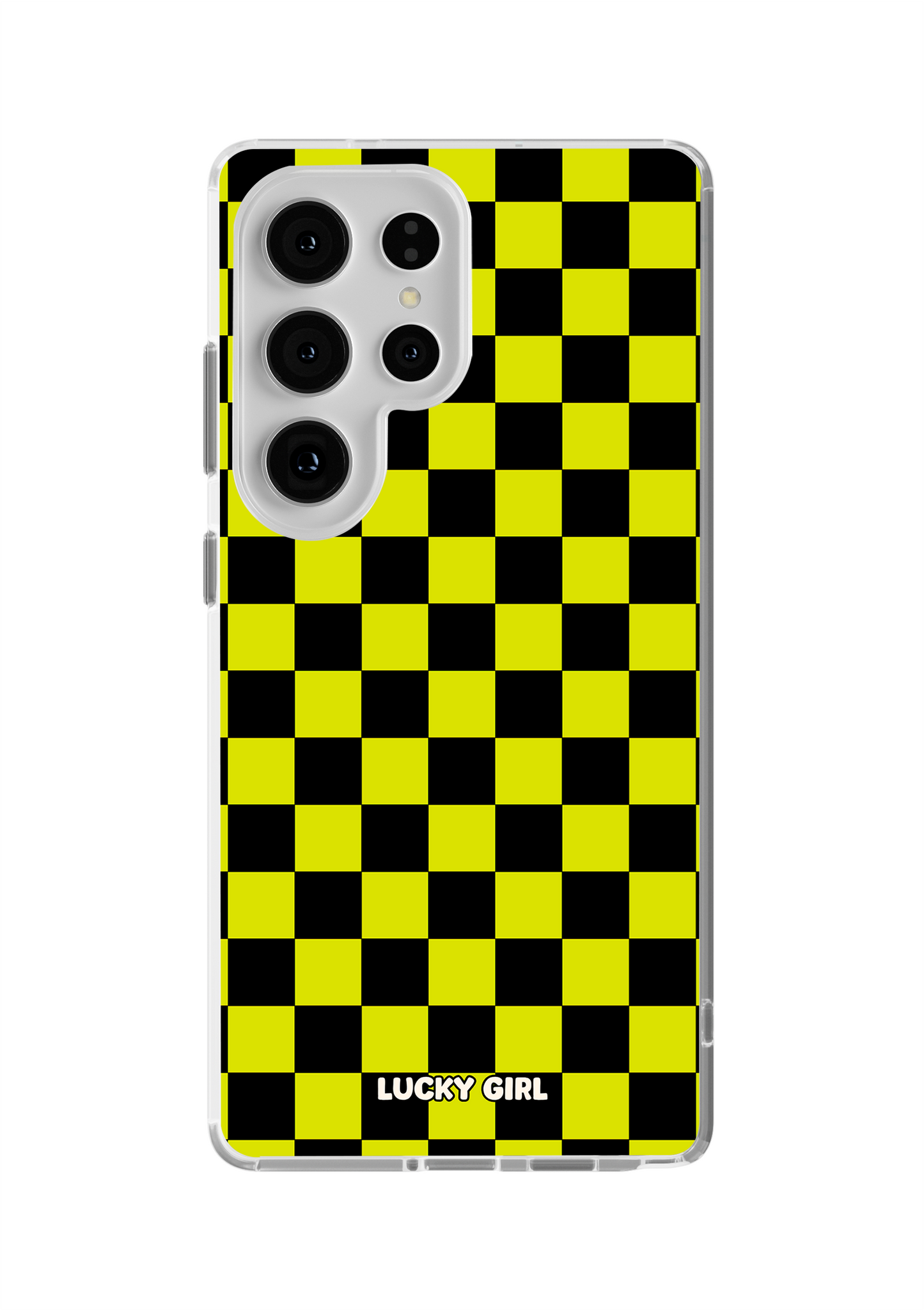 Electric Lime Checkers Clear Case Insert